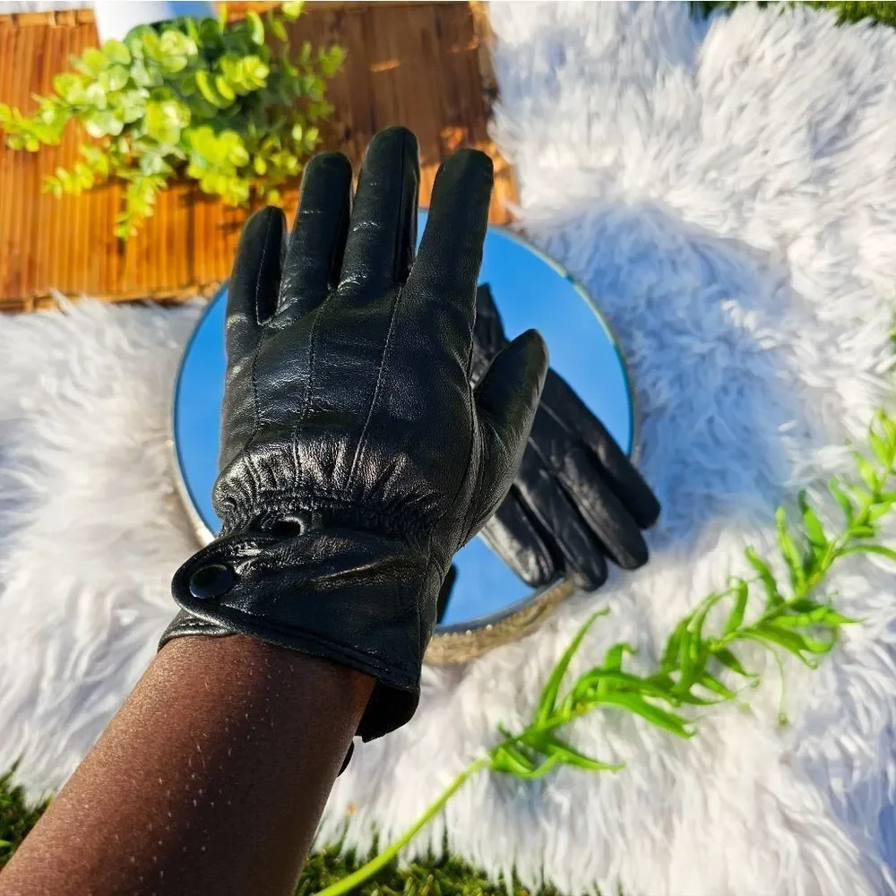 VTG Classic John Kent Leather Blend, Snap Closure Cuff Gloves.
